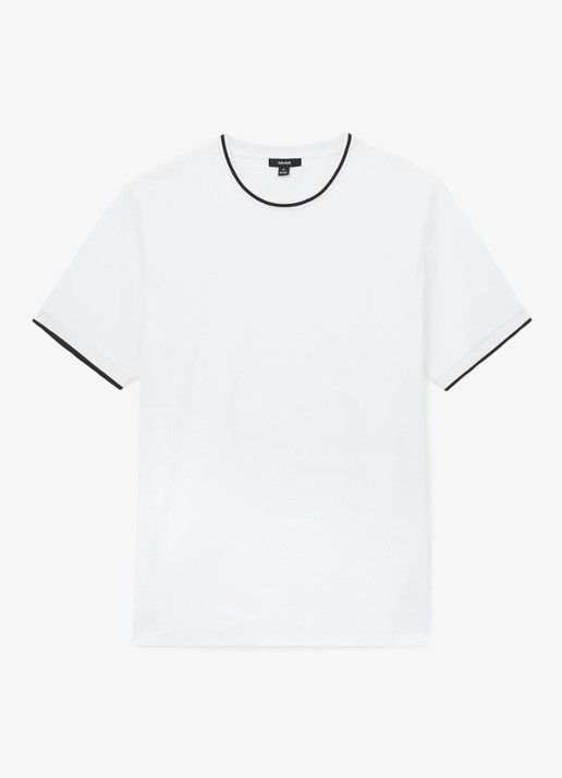 Reiss Ainsley T-shirt met gestreept detail - voorkant white / wit