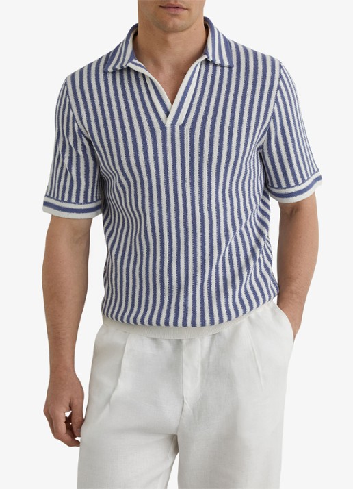 Reiss Alba regular fit polo met streepprint