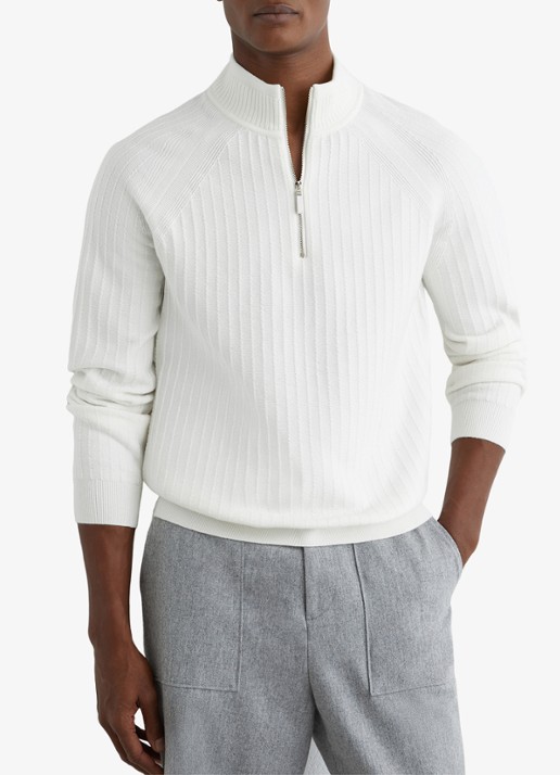 Reiss Aldershop grofgebreid trui met halve rits