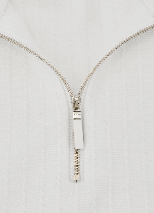 Reiss Aldershop grofgebreid trui met halve rits - detail 4 wit