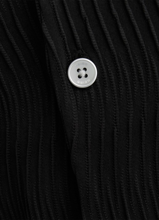Reiss Aleo overhemd met structuur  - detail 5 black / zwart