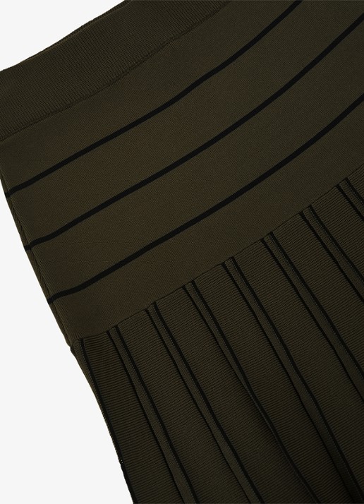 Reiss Alice midi jurk met plooien - detail 4 khaki