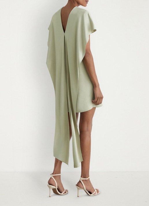 Reiss Alice mini jurk met gedrapeerd detail - achterkant 7 zilver