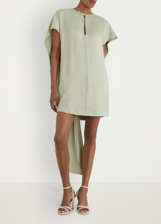 Reiss Alice mini jurk met gedrapeerd detail - voorkant 6 zilver