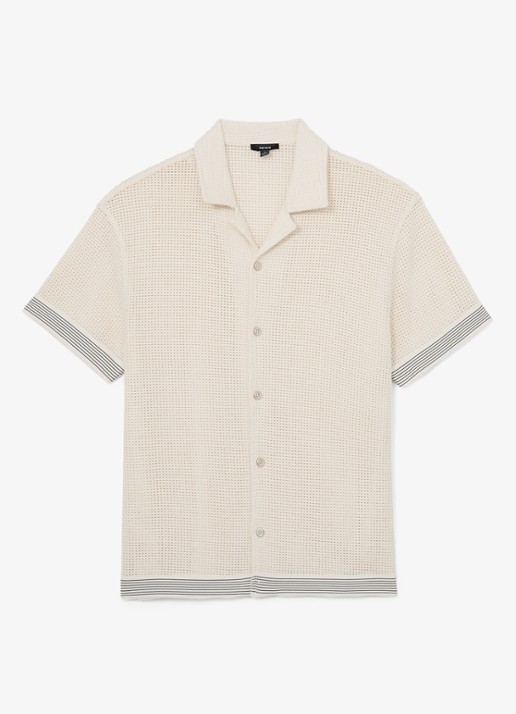 Reiss Aliso overhemd van crochet - voorkant 2 creme