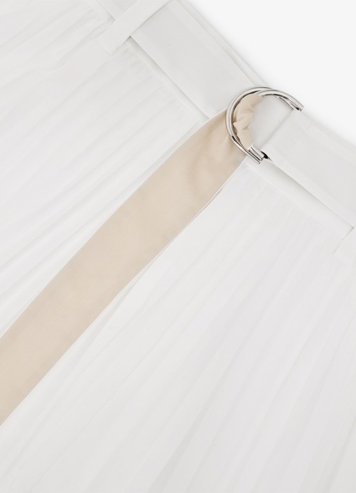 Reiss Allora midi A-lijn rok met plooien en ceintuur - detail 4 wit