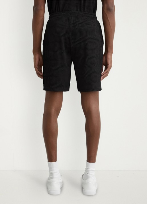 Reiss Alvo korte broek met structuur - achterkant 7 black / zwart