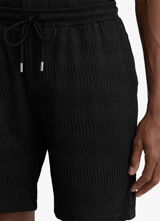 Reiss Alvo korte broek met structuur - detail 4 black / zwart