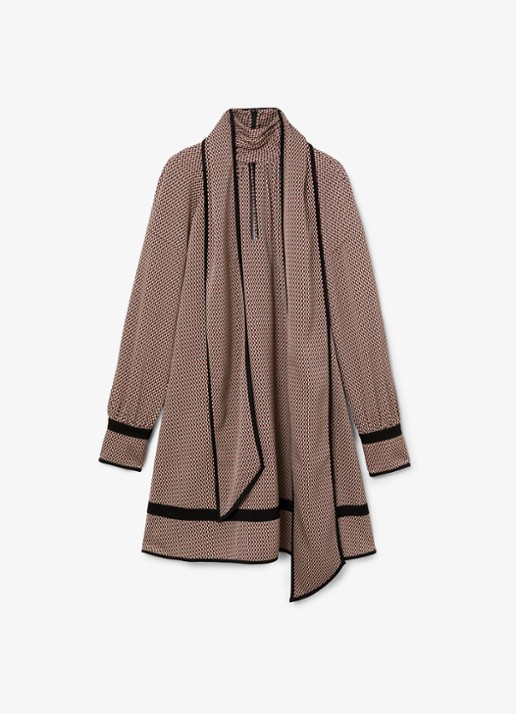 Reiss Alwen mini jurk met print en sjaalkraag