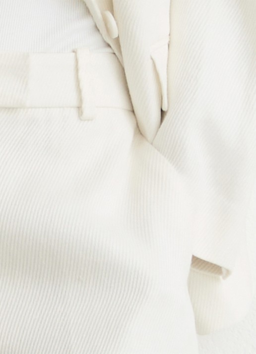 Reiss Alyx high waist wide fit korte broek in linnenblend - detail 4 wit