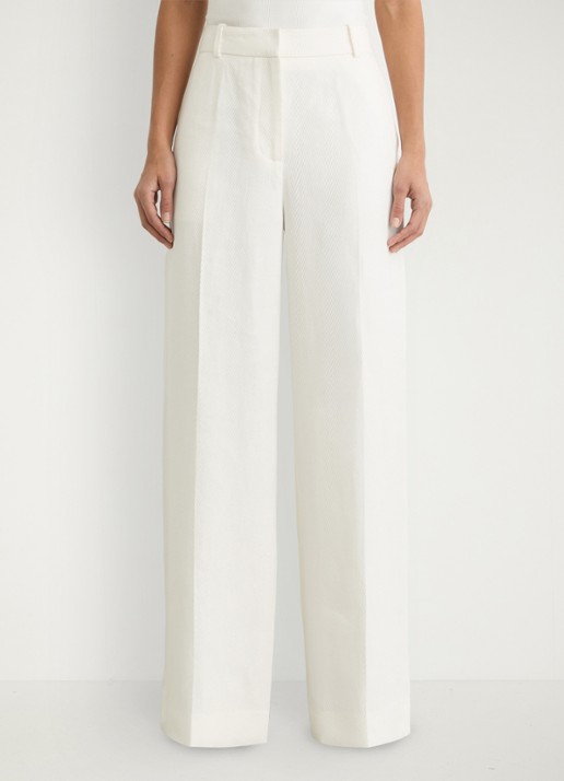 Reiss Alyx high waist wide fit pantalon in linnenblend