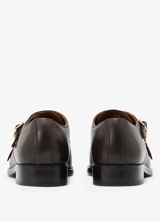 Reiss Amalfi loafer met gesp detail - achterkant donkerbruin