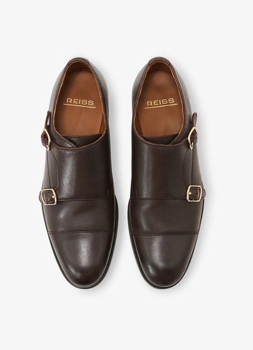 Reiss Amalfi loafer met gesp detail - detail 2 donkerbruin