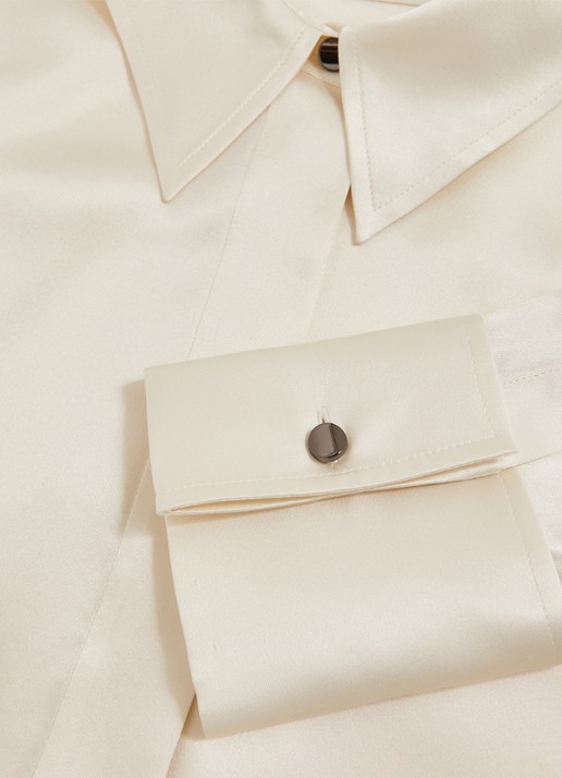 Reiss Ameira blouse van zijde - detail 6 beige