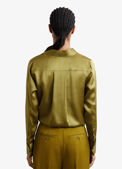 Reiss Ameira blouse van zijde - achterkant lichtgroen