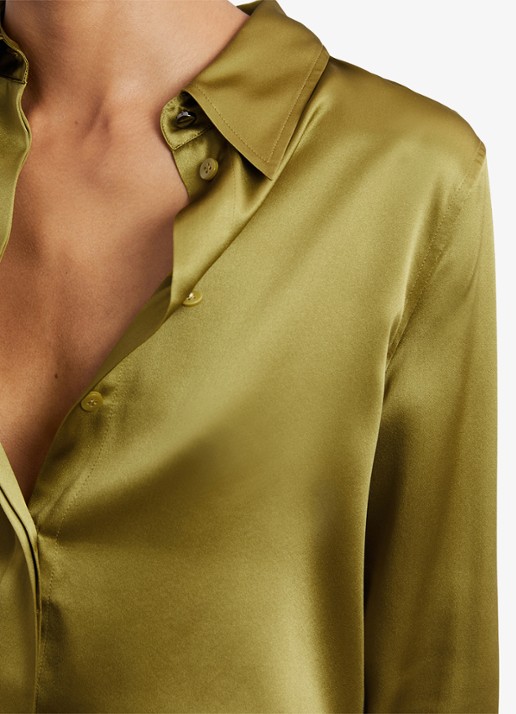 Reiss Ameira blouse van zijde - detail 3 lichtgroen