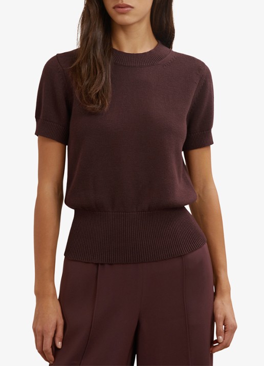 Reiss Anita fijngebreid T-shirt in wolblend