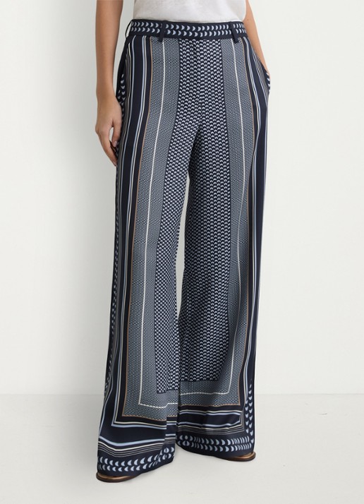 Reiss Anna high waist wide fit pantalon met print