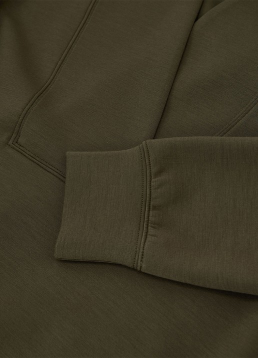 Reiss ANNABEL Premium Interlock Shawl-Neck Sweatshirt with Modal - detail 3 khaki green / groen