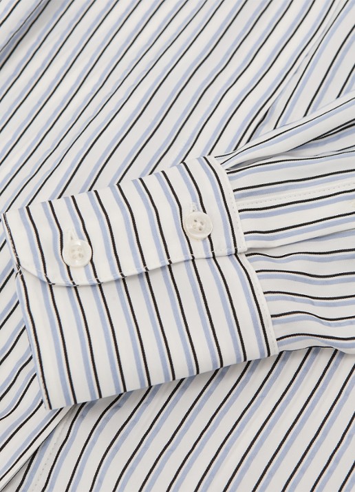 Reiss Annika blouse met streepprint - detail 6 lichtblauw