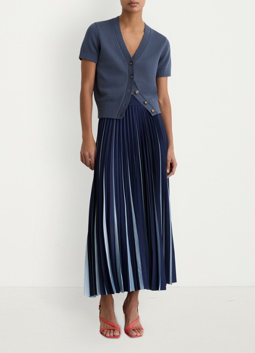 Reiss Anya fijngebreid vest in wolblend - voorkant 6 donkerblauw