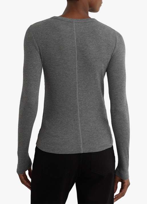 Reiss Arabelle longsleeve met ribstructuur - achterkant 4 donkergrijs
