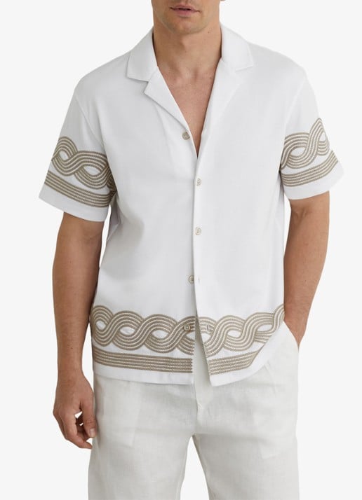 Reiss Arden regular fit overhemd met borduring
