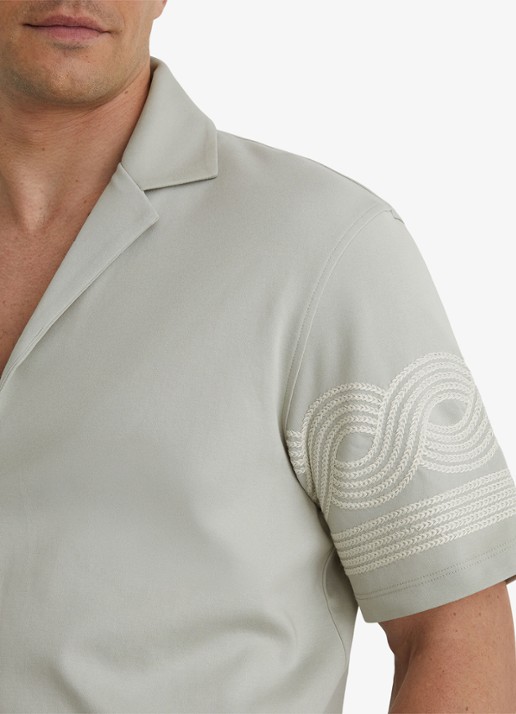 Reiss Arden regular fit overhemd met borduring - detail 7 groen