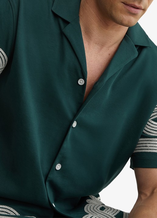 Reiss Arden regular fit overhemd met borduring - detail 10 groen