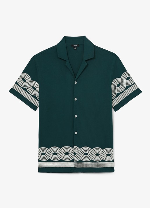Reiss Arden regular fit overhemd met borduring - voorkant 3 groen