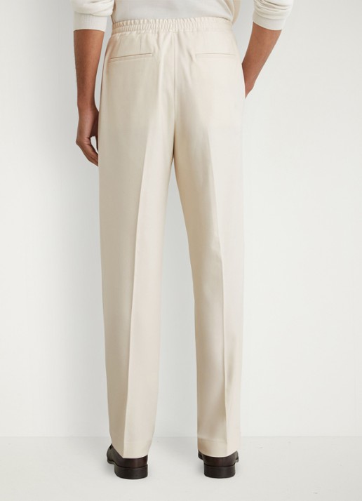 Reiss Arden regular fit pantalon met steekzakken - achterkant 5 gebroken wit
