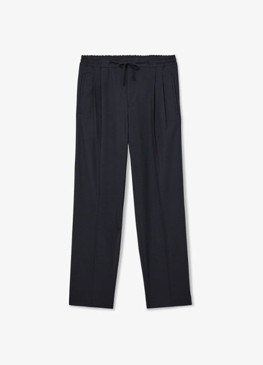 Reiss Arden regular fit pantalon met steekzakken - voorkant donkerblauw