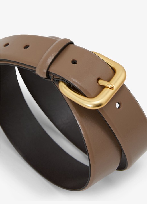 Reiss Arden riem van leer - detail bruin