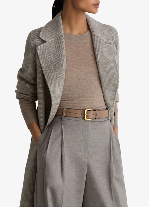 Reiss Arden riem van leer - detail 2 bruin