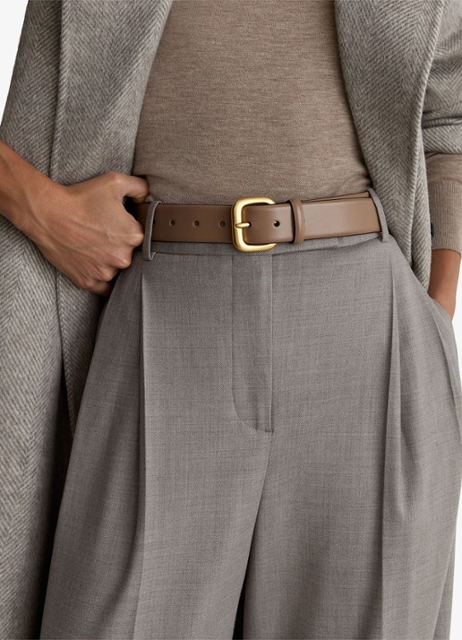 Reiss Arden riem van leer - voorkant 5 bruin