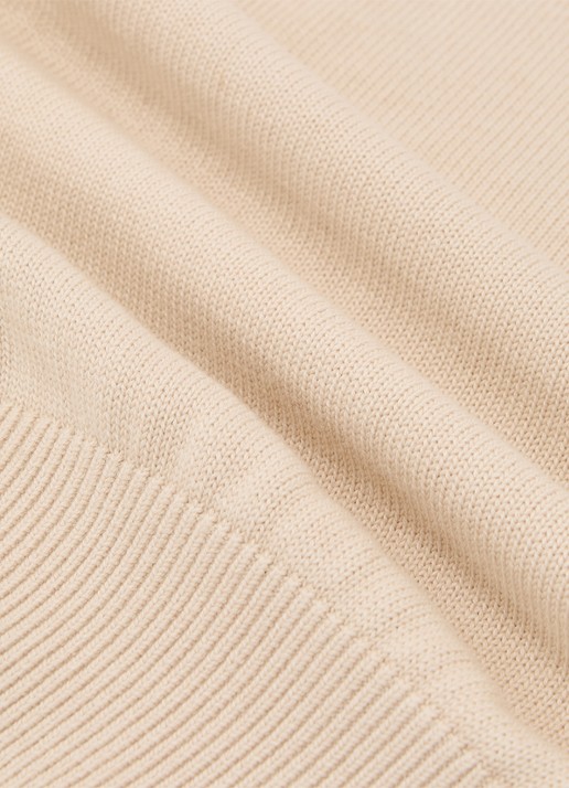 Reiss Aria fijngebreide top in wolblend met opstaande kraag - detail 3 beige
