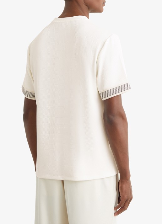 Reiss Aries T-shirt met structuur - achterkant 3 gebroken wit