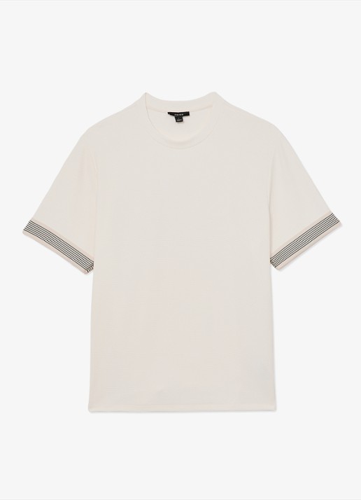 Reiss Aries T-shirt met structuur - voorkant gebroken wit