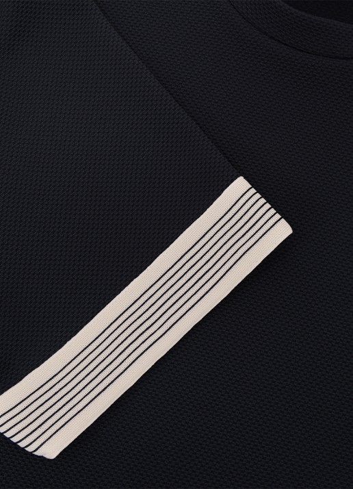 Reiss Aries T-shirt met structuur - detail 5 donkerblauw