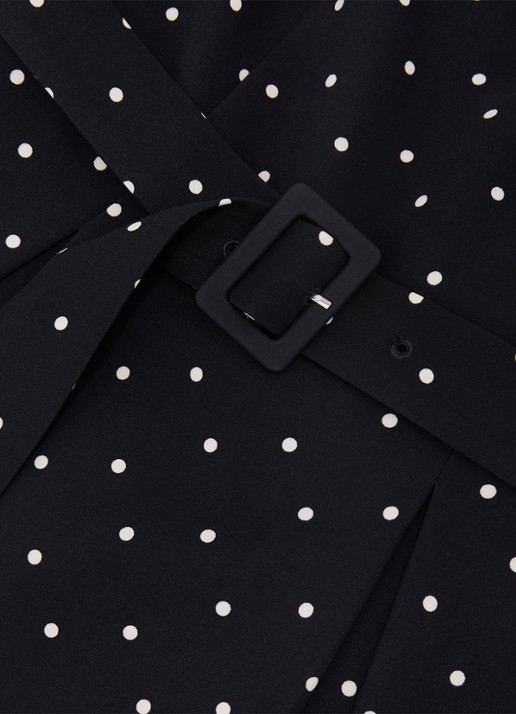 Reiss Arwen mini jurk met stippenprint - detail 7 donkerblauw