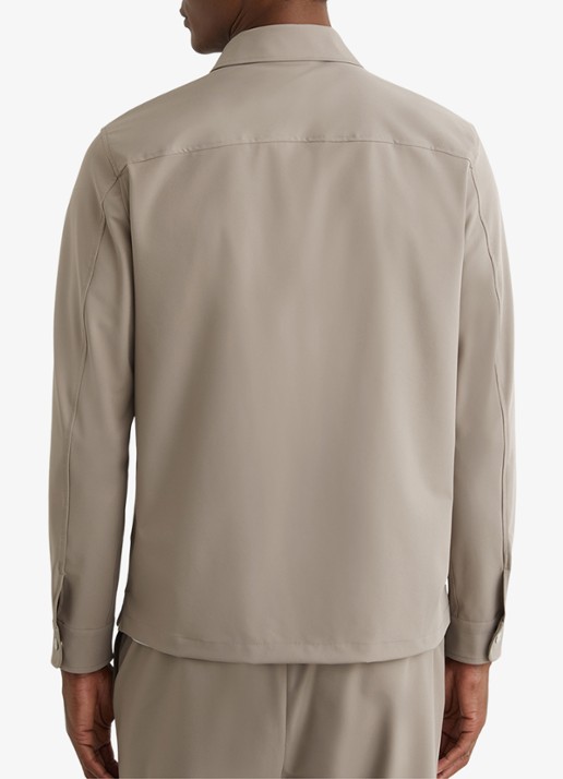 Reiss Ascend overshirt met borstzakken  - achterkant 6 lichtbruin