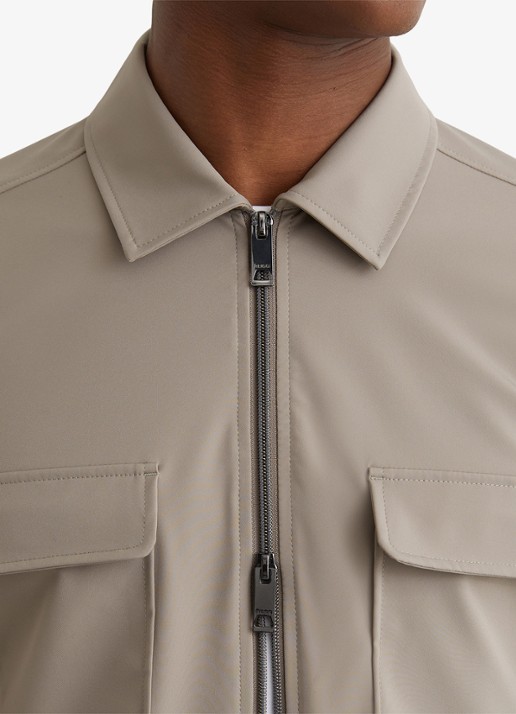 Reiss Ascend overshirt met borstzakken  - detail 2 lichtbruin