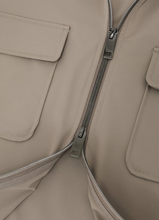 Reiss Ascend overshirt met borstzakken  - detail 3 lichtbruin