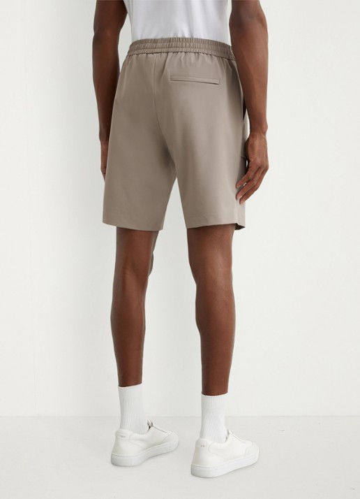 Reiss Ascend straight fit korte broek met steekzakken - achterkant 6 taupe