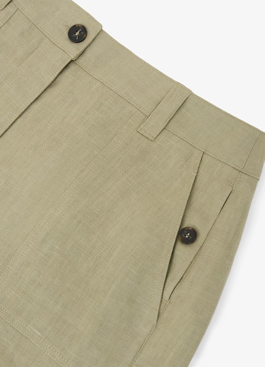 Reiss ASHBY Linen Shorts - detail 7 lindegroen