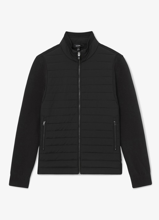 Reiss Asher jack met quilt patroon  - voorkant black / zwart