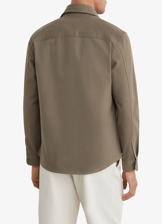 Reiss Astra regular fit overshirt met borstzakken - achterkant 7 beige