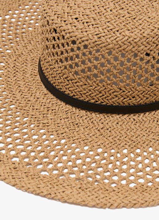 Reiss Astrid hoed van stro - detail 2 naturel