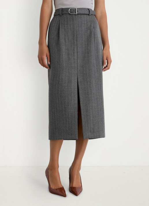 Reiss Astrid midi rok met krijtstreep