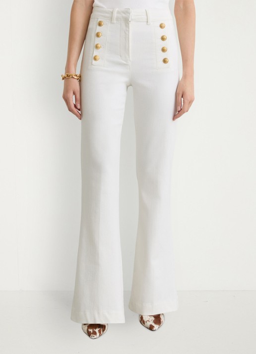 Reiss Athena high waist flared fit jeans in katoenblend